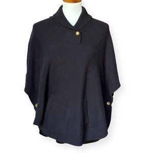 Lauren Ralph Lauren Knit  Poncho Cape Black Small